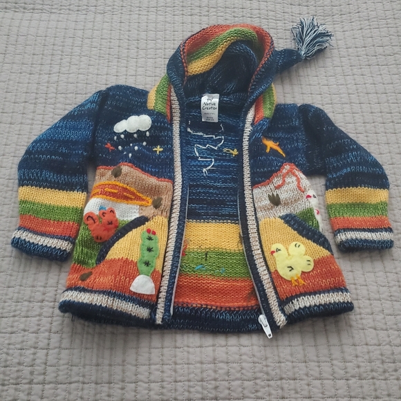 Native Creation Peruvian Wool Kids Cardigan. - Picture 2 of 14